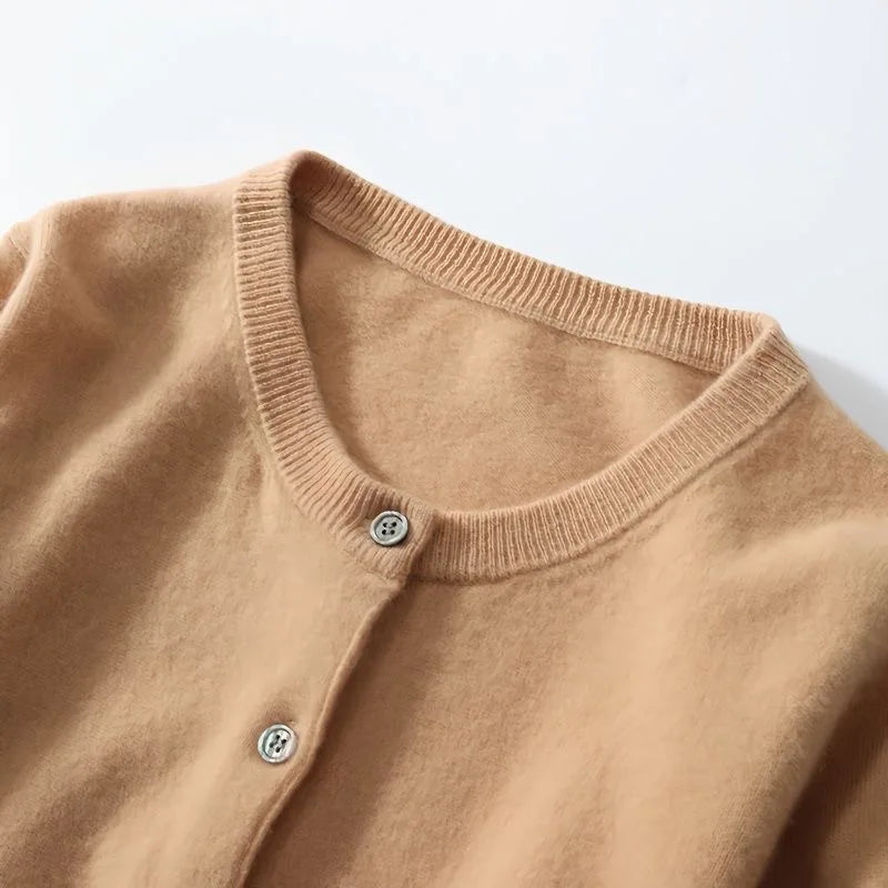 2026 Women Cardigans Sweater O-Neck Autumn Winter Knitted Cashmere Cardigans Solid Single Breasted Womens Sweaters